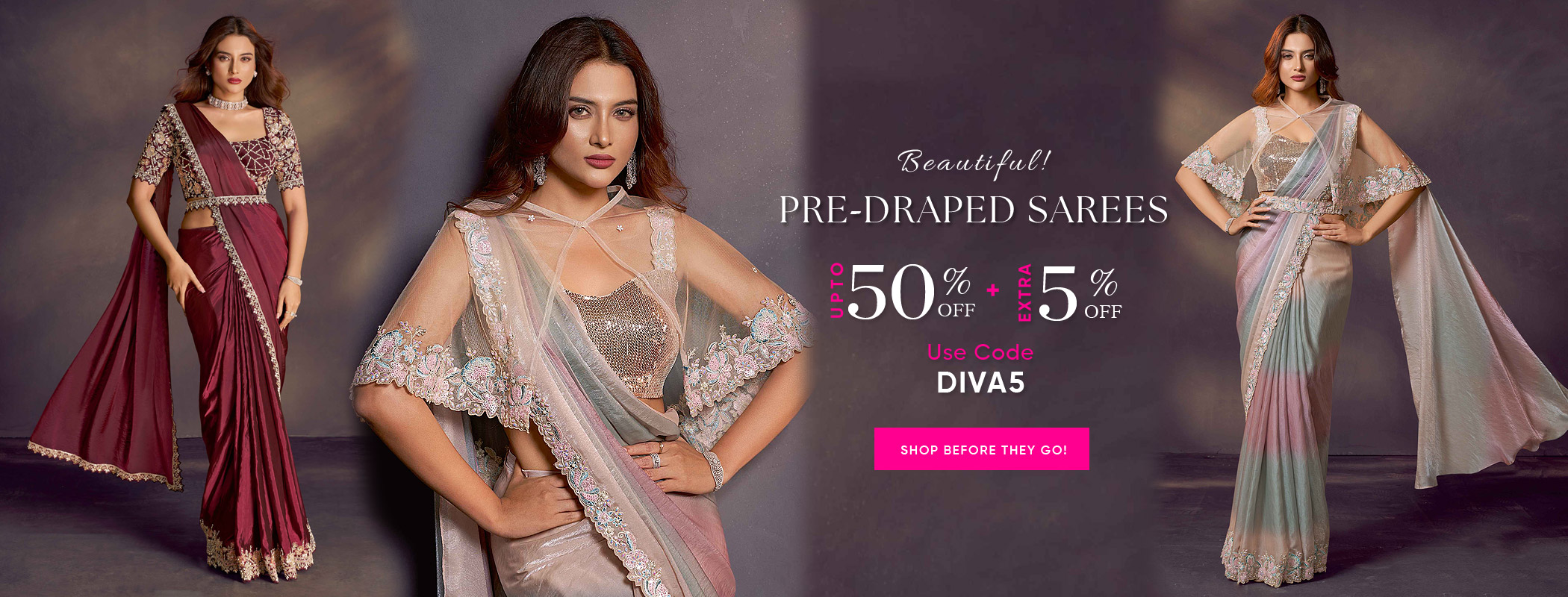 Pre Draped Saree