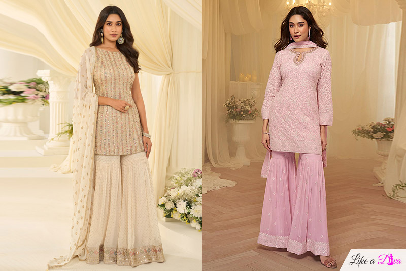 Embroidered Sharara Kurta