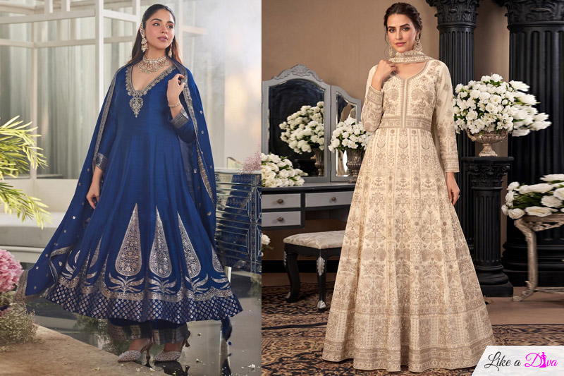 Anarkali suits and Sharara suits for proper festive energy