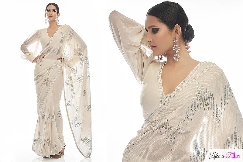 off-white-designer-sequin-embellished-georgette-saree