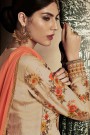 Stunning Floral Anarkali Dress In Handloom Silk