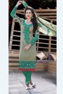 Olive Green Printed Pure Cotton Salwar Suit