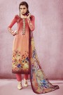 Beautiful Printed Multi Color Cotton Straight Cut Salwar Suit