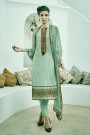 Pastel Green Chikankari Cotton Straight Style Salwar Suit