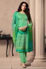 Spring Green Designer Straight-style Cotton Salwar Suit