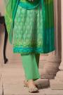 Spring Green Designer Straight-style Cotton Salwar Suit