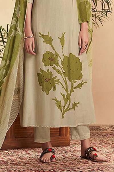 Ready to Wear Cotton Silk Salwar Kameez With Beautiful Chiffon Dupatta