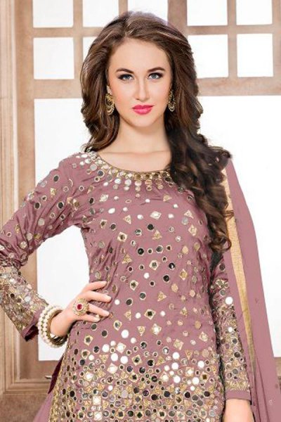 Mauve Patiala Suit with Embroidery