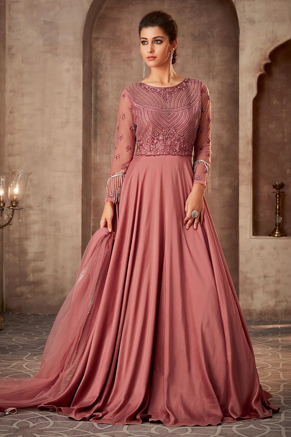 Pink Gown With Dupatta Cheap Sale, UP ...