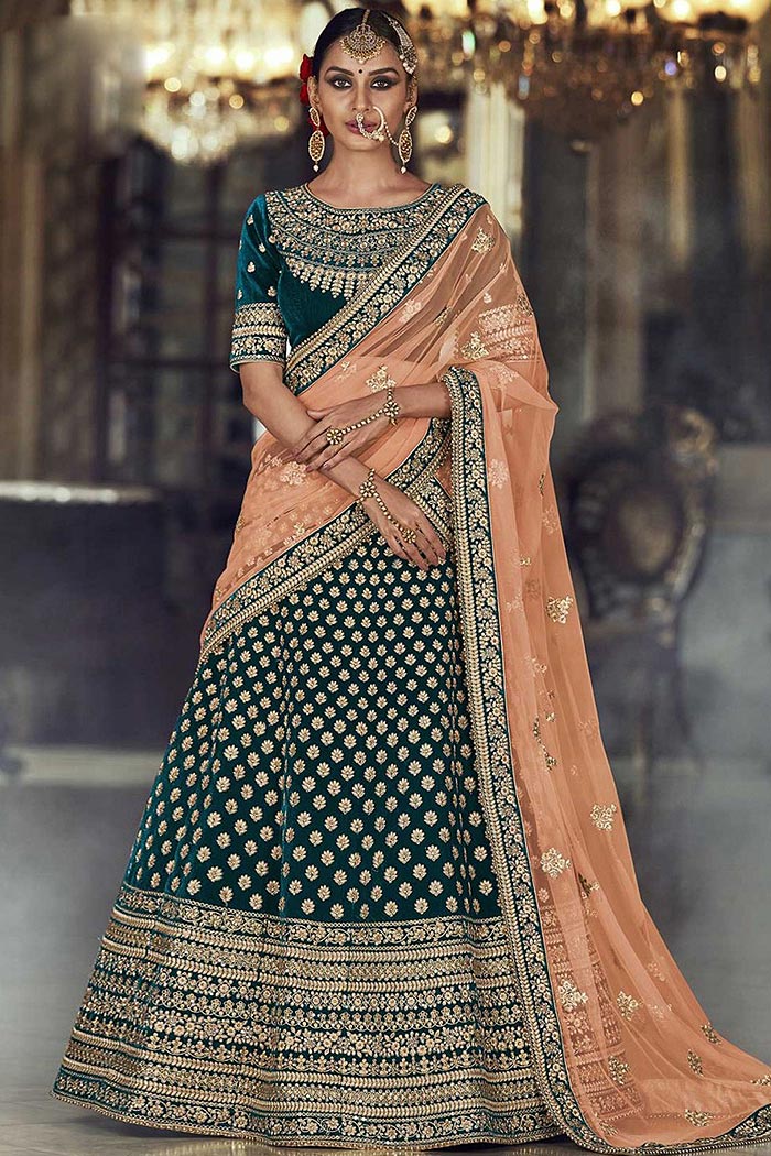 teal lengha