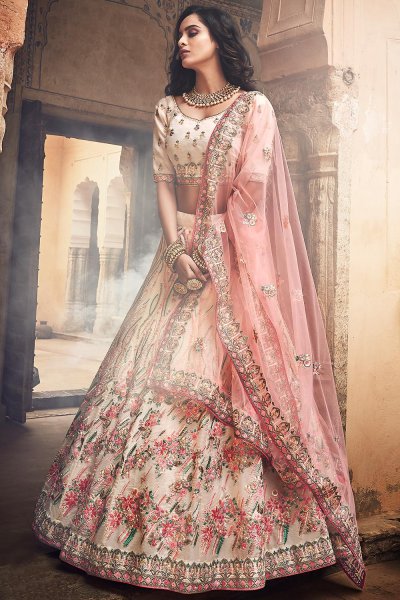 White Organza Heavy Embroidered Lehenga 