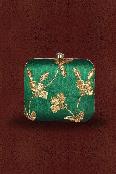 Green Sequin Embroidered Clutch Green Sequin Embroidered Clutch