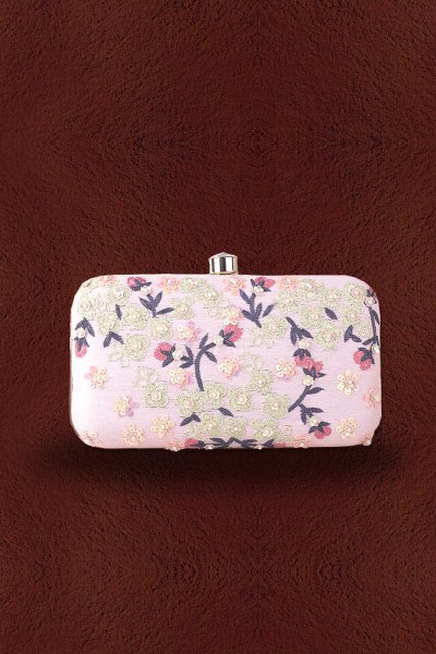 Baby Pink Sequin Work Clutch Baby Pink Sequin Work Clutch