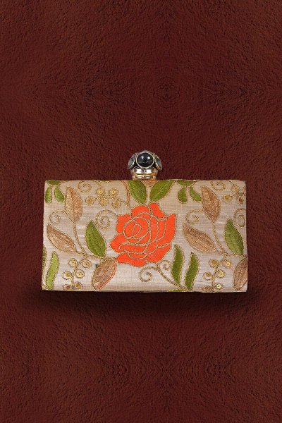 Taupe Embroidered Clutch Taupe Embroidered Clutch