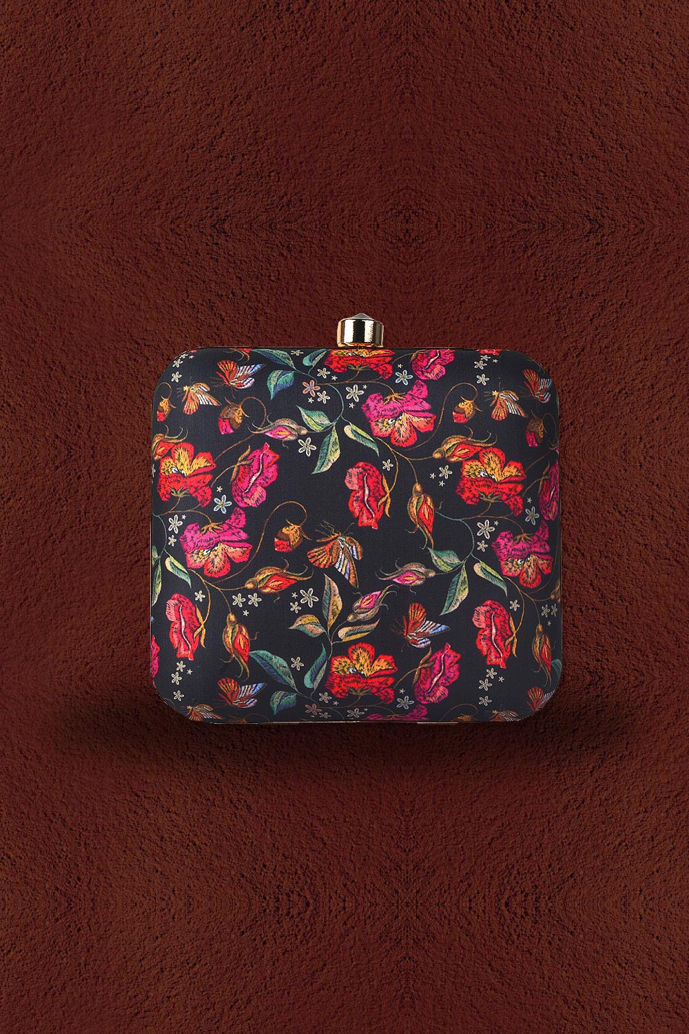 Multicolored Floral Printed Clutch
