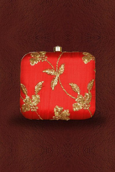 Red Sequin Embroidered Clutch Red Sequin Embroidered Clutch