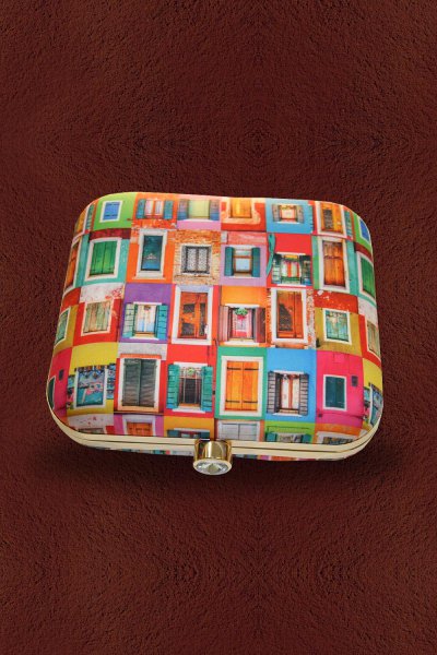 Multicolored Quirky Printed Clutch