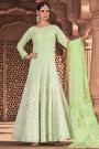Ready to Wear Pastel Green Lucknowi Embroidered Indian Suit