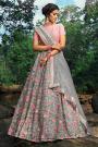 Pink and Grey Designer Lehenga with Beautiful Embroidery