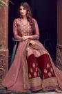 Dusky Pink Silk Jacquard Weaved Palazzo Suit