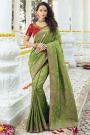 Intricate Weaved Green Banarasi Silk Saree