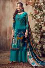 Ready to Wear Teal Embroidered Indian Pashmina Suit