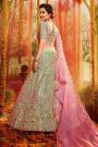 Organza Intricately Embroidered Lehenga with Mirror Work