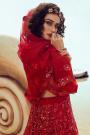 Ravishing Red Sequin Embellished Net Lehenga Choli
