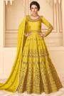 Silk Anarkali Suit with Floral Zari Embroidery