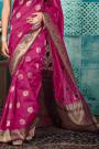 Dark Pink Banarasi Silk Party Wear Saree
