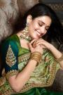 Designer Silk Saree in Shades of Green