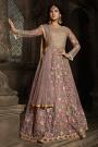 Beautiful Blush Pink Embroidered Anarkali Suit in Net