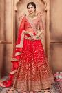 Beautiful Red Sequin Embellished Lehenga in Net