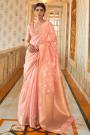 Peach Silk Weaved Saree