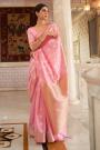 Pink Silk Weaved Saree