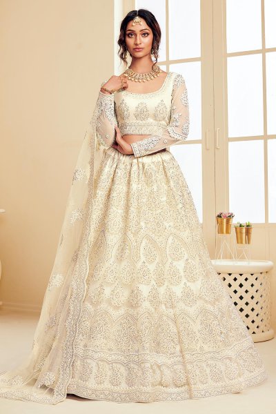 white net lehenga choli