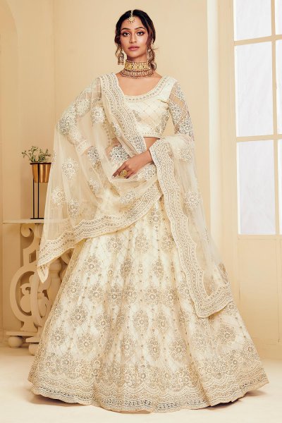 white net lehenga choli
