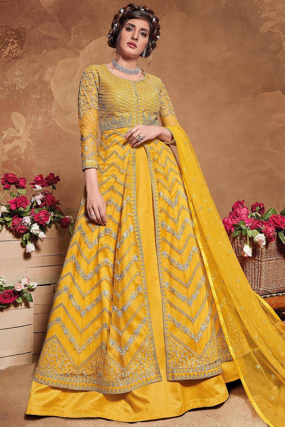 front slit anarkali