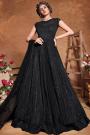 Black Sequin Embellished Anarkali Dress