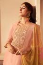 Ready to Wear Peach Pure Silk Zari Embroidered Palazzo Suit