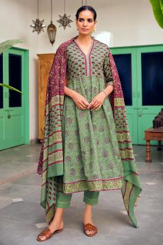 Ready to Wear Premium Cotton Printed Anarkali Suit