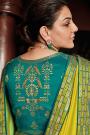 Lime Yellow Silk Embroidered Saree