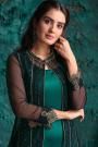Green Black Zari Embroidered Party Wear Suit