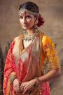 Beautiful Red Bandhani Silk Saree