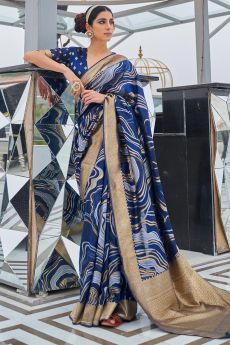 Blue Silk Weaved Saree