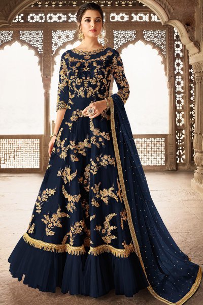 navy blue anarkali