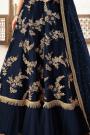 Navy Blue Net Fully Embroidered Anarkali Suit