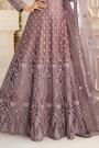 Mauve Party Wear Embroidered Anarkali Suit