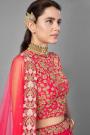 Red Party Wear Embroidered Lehenga Choli