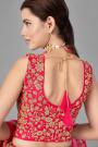Red Party Wear Embroidered Lehenga Choli